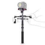 YELANGU S300 - Système multifonctionnel 4 en 1 comprenant un support d'épaule double, un monopode et un stabilisateur pour appareils photo/reflex, hauteur réglable de 63 cm à 170 cm.