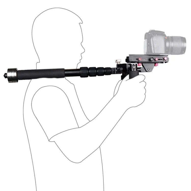 YELANGU S300 - Système multifonctionnel 4 en 1 comprenant un support d'épaule double, un monopode et un stabilisateur pour appareils photo/reflex, hauteur réglable de 63 cm à 170 cm.