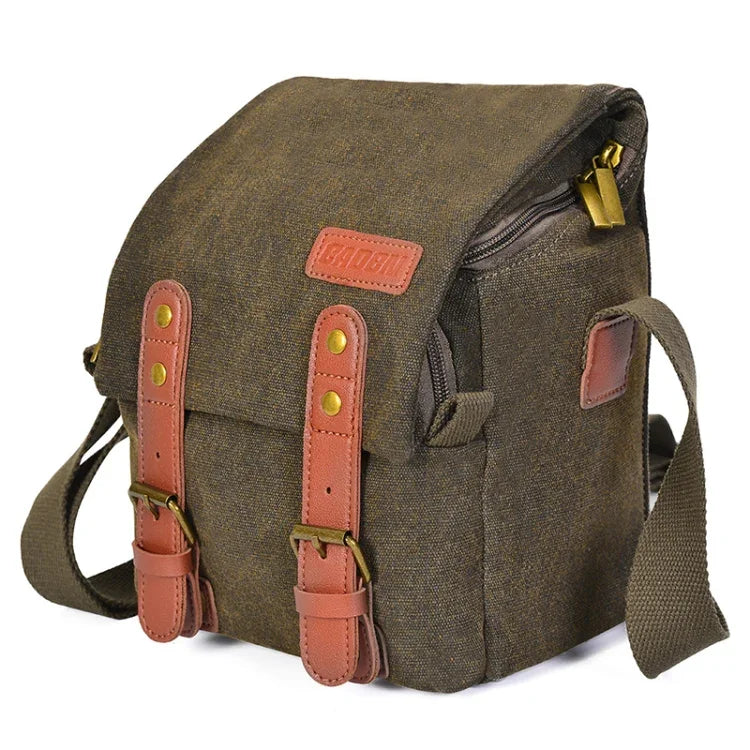 CADEN N1 Sacoche multifonctionnelle en toile imperméable pour appareil photo numérique, coloris Café, Beige et Blanc