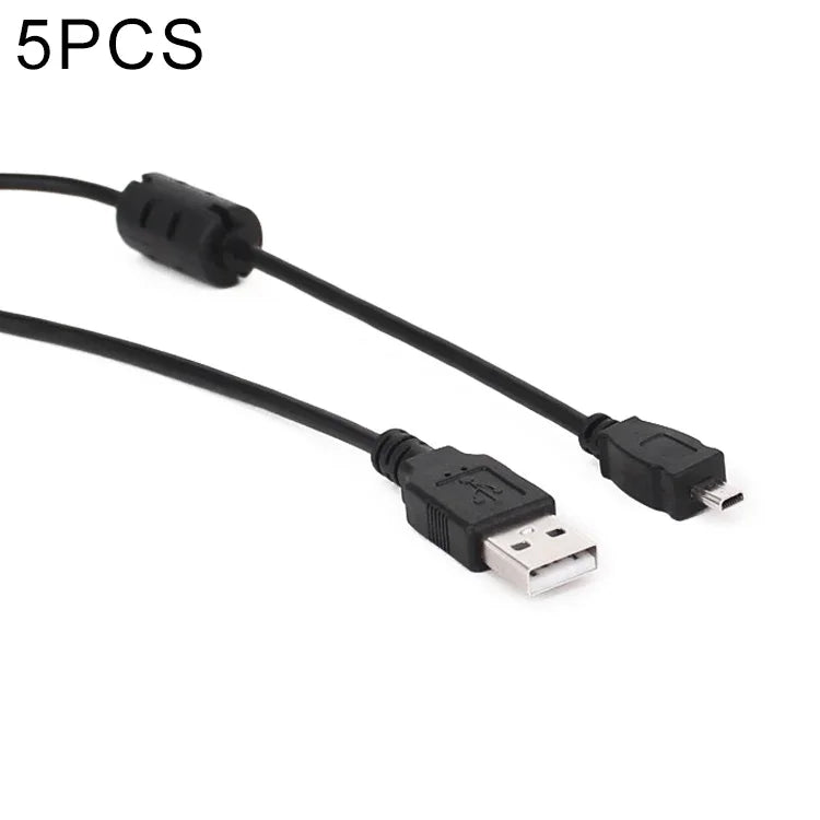 Lot de 5 câbles de données et de chargement USB 2.0 mini 8 broches de 1,5 m pour Nikon D5100/D610.