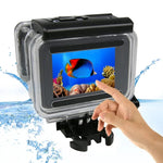 Boîtier de protection étanche à 45 m pour GoPro HERO6/5 avec écran tactile, fixation basique à boucle et vis, sans avoir à retirer l'objectif.