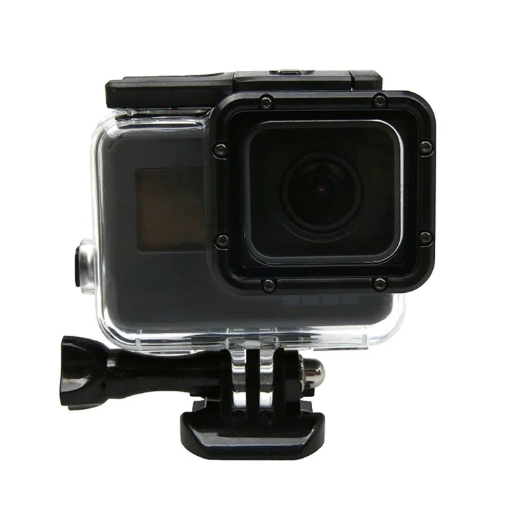 Boîtier de protection étanche à 45 m pour GoPro HERO6/5 avec écran tactile, fixation basique à boucle et vis, sans avoir à retirer l'objectif.
