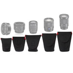 Ensemble de rangement pour objectif reflex 5 en 1, étui de rangement en néoprène épais et antichoc avec fermeture adhésive, 5 en 1