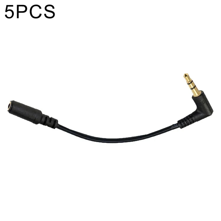 Lot de 5 câbles adaptateurs audio coudés de 13 cm, prise jack 3,5 mm mâle vers femelle, pour microphone et caméra PC.