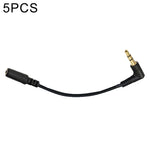 Lot de 5 câbles adaptateurs audio coudés de 13 cm, prise jack 3,5 mm mâle vers femelle, pour microphone et caméra PC.
