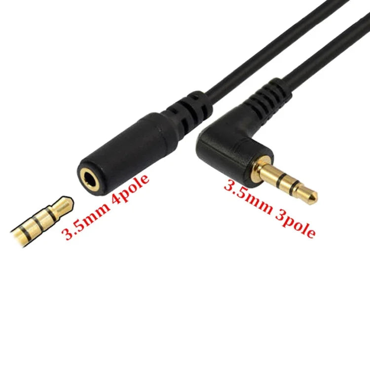 Lot de 5 câbles adaptateurs audio coudés de 13 cm, prise jack 3,5 mm mâle vers femelle, pour microphone et caméra PC.