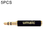 Adaptateur audio 3,5 mm (5 pièces) : connecteur femelle 4 pôles vers mâle 3 pôles.