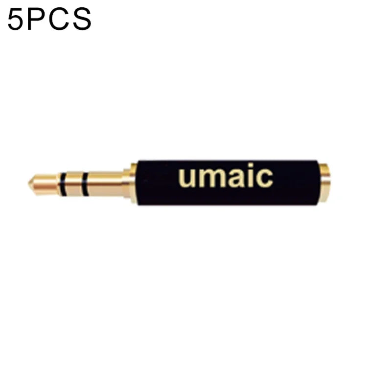 Adaptateur audio 3,5 mm (5 pièces) : connecteur femelle 4 pôles vers mâle 3 pôles.