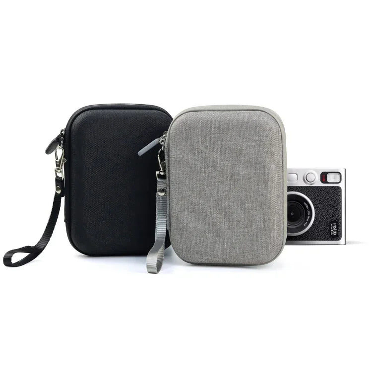Étui rigide de rangement pour FUJIFILM Instax mini EVO, motif tissu noir, motif tissu gris