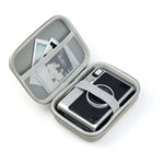 Étui rigide de rangement pour FUJIFILM Instax mini EVO, motif tissu noir, motif tissu gris