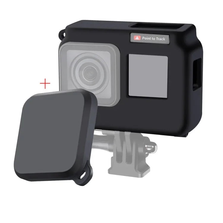Étui de protection en silicone antichoc avec cache-objectif pour Insta360 One R 4K avec cadre, étui 4K + cache-objectif