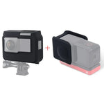 Étui de protection antichoc en silicone pour caméra panoramique Insta360 One R avec cadre et cache-objectif.