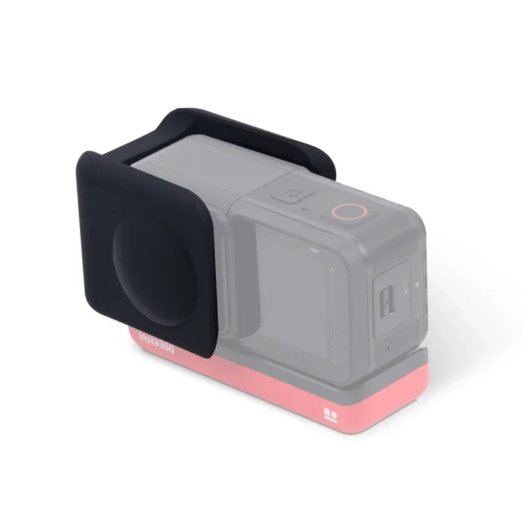 Étui de protection antichoc en silicone pour caméra panoramique Insta360 One R avec cadre et cache-objectif.