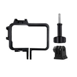 Boîtier de protection en plastique avec support pour Insta360 One R, adaptateur pour trépied, vis longue et griffe porte-accessoires.