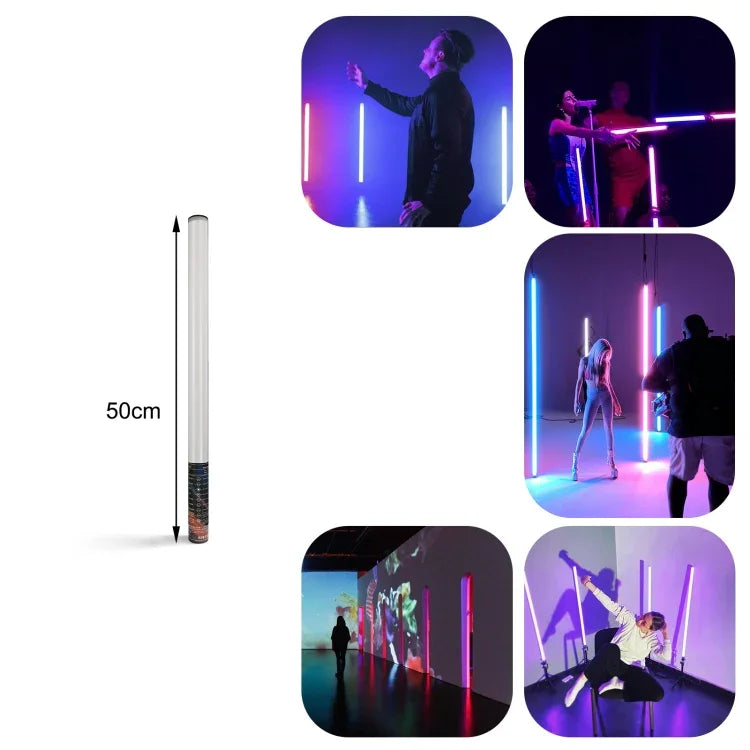 Bâton lumineux LED portable LUXCeO Mood1 50 cm RGB à ambiance colorée et rythmique, pour photos et vidéos, sans trépied, 50 cm