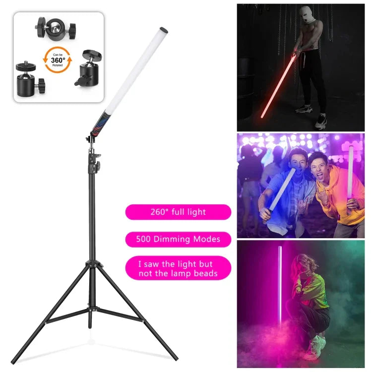 Bâton lumineux LED portable LUXCeO Mood1 85 cm RGB à ambiance colorée et rythmique, pour photos et vidéos, sans trépied, 85 cm
