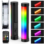 LUXCeO P100 Bâton lumineux RGB pour photos et vidéos, éclairage d'appoint portatif avec télécommande et boîte à lumière à grille, P100 + boîte à lumière à grille