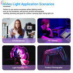 LUXCeO P100 Bâton lumineux RGB pour photos et vidéos, éclairage d'appoint portatif avec télécommande et boîte à lumière à grille, P100 + boîte à lumière à grille