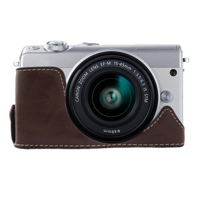 Base d'étui demi-boîtier en cuir PU avec filetage 1/4 pouce pour Canon EOS M100
