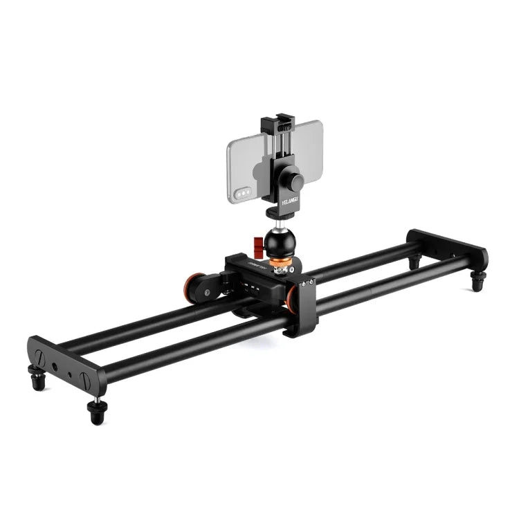 Rail de travelling YELANGU L60E 60 cm + dolly vidéo 3 roues L4 avec pince pour téléphone et rotule, L60E+L4X+PC03+T1