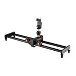 Rail de travelling YELANGU L60E 60 cm + dolly vidéo 3 roues L4 avec pince pour téléphone et rotule, L60E+L4X+PC03+T1