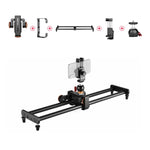 Rail de travelling YELANGU L60E 60 cm + dolly vidéo 3 roues L4 avec pince pour téléphone et rotule, L60E+L4X+PC03+T1