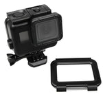 Boîtier 2 en 1 pour GoPro HERO5 : coque arrière tactile + boîtier étanche 45 m (installation sans démontage de l’objectif), avec fixation à boucle et vis de serrage.