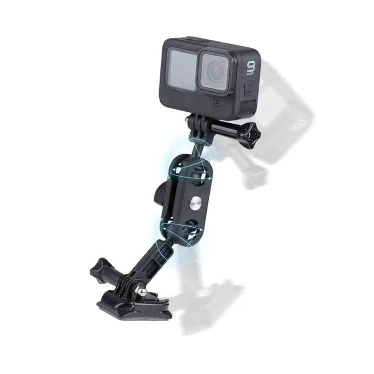 Support adaptateur de fixation pour casque de moto à bras pivotant à 360°