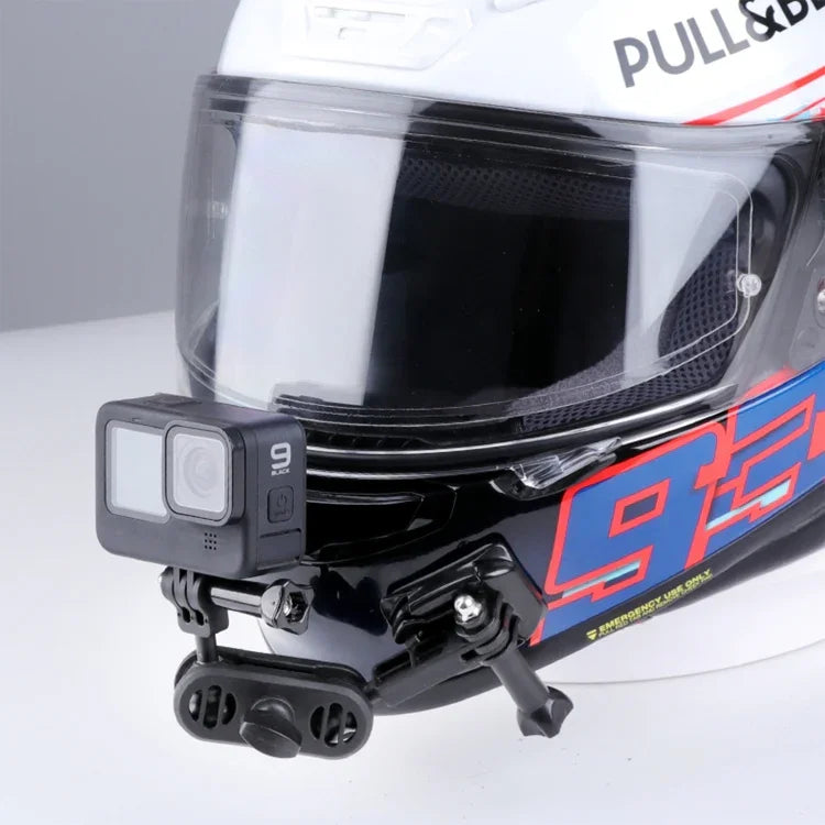 Support adaptateur de fixation pour casque de moto à bras pivotant à 360°