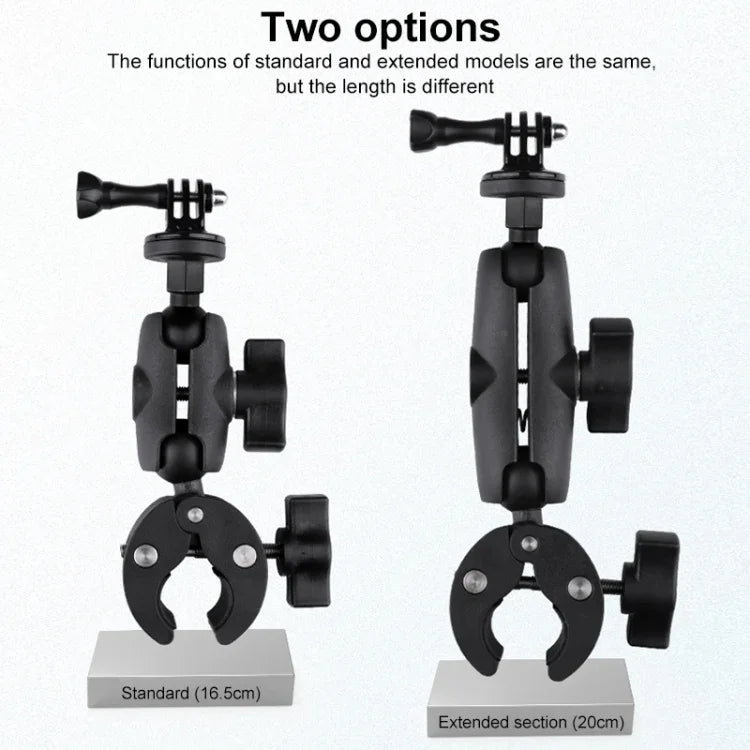 Support de guidon pour caméra d'action à rotation 360° pour vélo et moto, avec pince pour téléphone, version standard.
