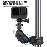 Support de guidon pour caméra d'action à rotation 360° pour vélo et moto, avec pince pour téléphone, version standard.
