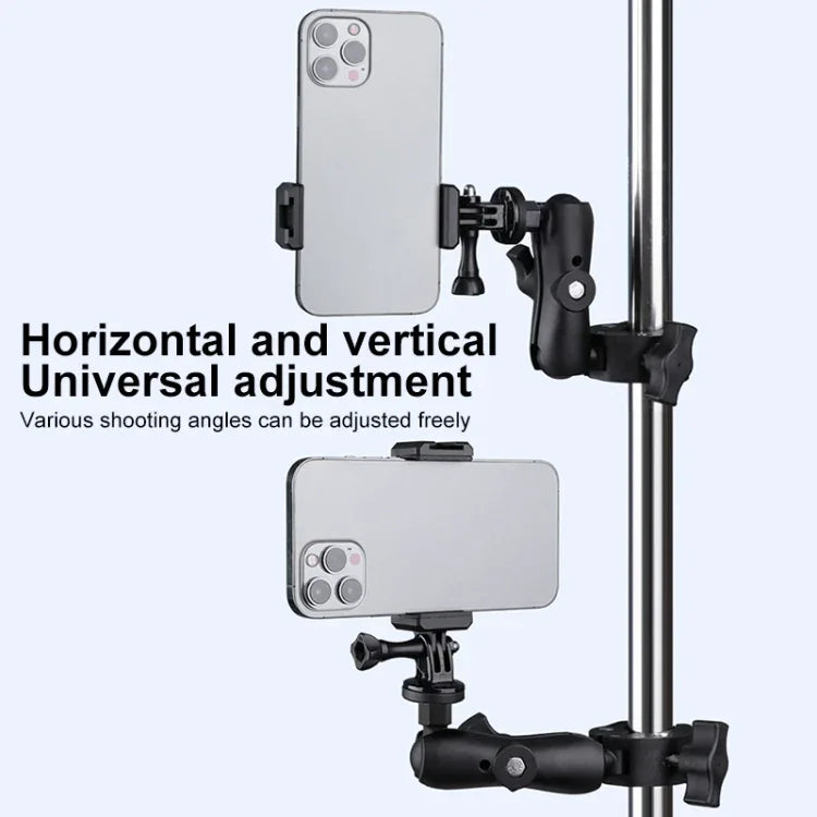 Support de guidon pour caméra d'action à rotation 360° pour vélo et moto, avec pince pour téléphone, version standard.