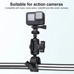 Support de guidon pour vélo/moto avec caméra d'action rotative à 360° (version étendue), version étendue