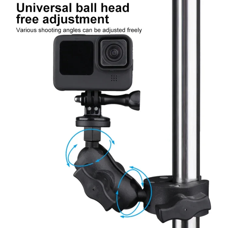 Support de guidon pour vélo/moto avec caméra d'action rotative à 360° (version étendue), version étendue