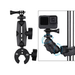 Support de base de pince réglable à rotation 360° pour caméra d'action (version étendue),