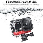 Boîtier étanche pour caméra Insta360 One RS 4K, résistant à la plongée sous-marine jusqu'à 60 m de profondeur.