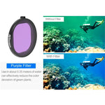Boîtier rond JSR pour la plongée, filtre 6 en 1 UV + CPL + Macro 16X + Rouge + Jaune + Violet pour GoPro HERO8 Black, objectif 6 en 1