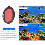 Boîtier rond JSR pour la plongée, filtre 6 en 1 UV + CPL + Macro 16X + Rouge + Jaune + Violet pour GoPro HERO8 Black, objectif 6 en 1