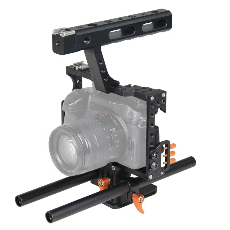 YELANGU YLG0904A Poignée Stabilisateur de cage pour caméra vidéo Panasonic Lumix DMC-GH4 / Sony A7 &amp; A7S &amp; A7R &amp; A7RII &amp; A7SII
