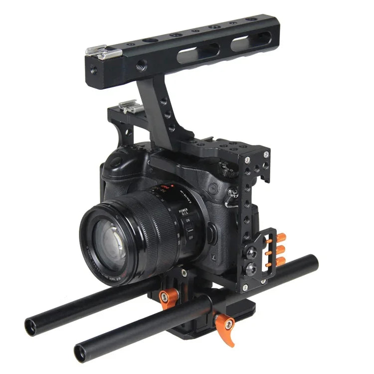 YELANGU YLG0904A Poignée Stabilisateur de cage pour caméra vidéo Panasonic Lumix DMC-GH4 / Sony A7 &amp; A7S &amp; A7R &amp; A7RII &amp; A7SII