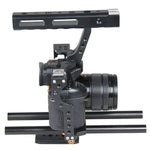 YELANGU YLG0904A Poignée Stabilisateur de cage pour caméra vidéo Panasonic Lumix DMC-GH4 / Sony A7 &amp; A7S &amp; A7R &amp; A7RII &amp; A7SII