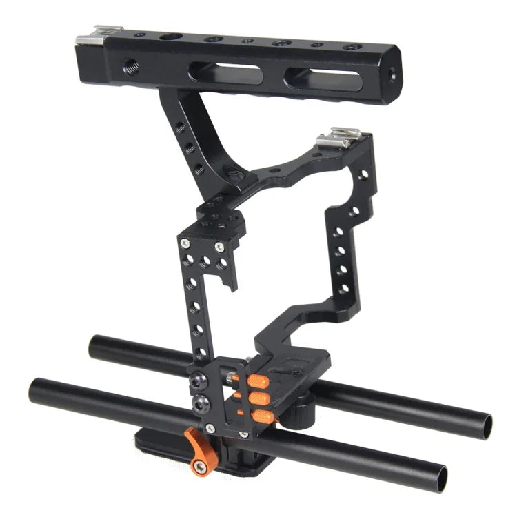 YELANGU YLG0904A Poignée Stabilisateur de cage pour caméra vidéo Panasonic Lumix DMC-GH4 / Sony A7 &amp; A7S &amp; A7R &amp; A7RII &amp; A7SII