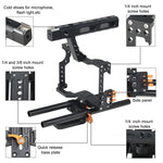 YELANGU YLG0904A Poignée Stabilisateur de cage pour caméra vidéo Panasonic Lumix DMC-GH4 / Sony A7 &amp; A7S &amp; A7R &amp; A7RII &amp; A7SII