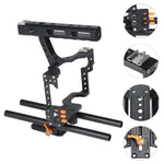 YELANGU YLG0904A Poignée Stabilisateur de cage pour caméra vidéo Panasonic Lumix DMC-GH4 / Sony A7 &amp; A7S &amp; A7R &amp; A7RII &amp; A7SII