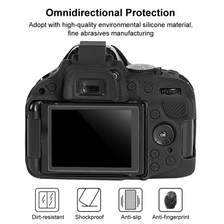 Étui de protection en silicone souple pour Nikon D5200