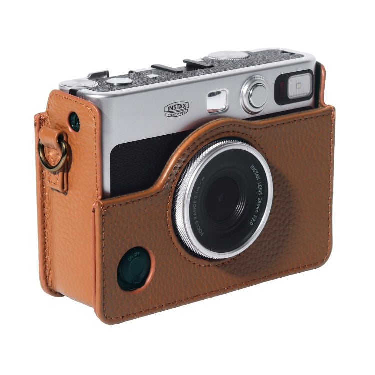 Étui en cuir véritable avec bandoulière pour appareil photo FUJIFILM instax mini Evo (boîtier complet).