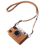 Étui en cuir véritable avec bandoulière pour appareil photo FUJIFILM instax mini Evo (boîtier complet).