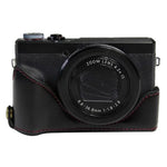 Étui demi-boîtier en cuir PU avec filetage 1/4 pouce pour Canon G7 X Mark III / G7 X3