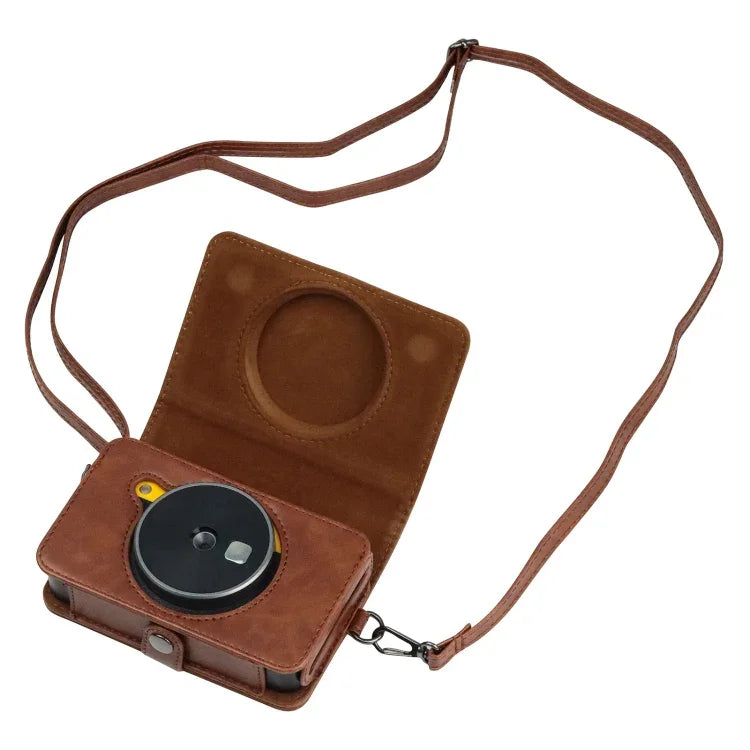 Étui en cuir PU avec bandoulière pour appareil photo Kodak Mini Shot2 Retro / C210R instax.
