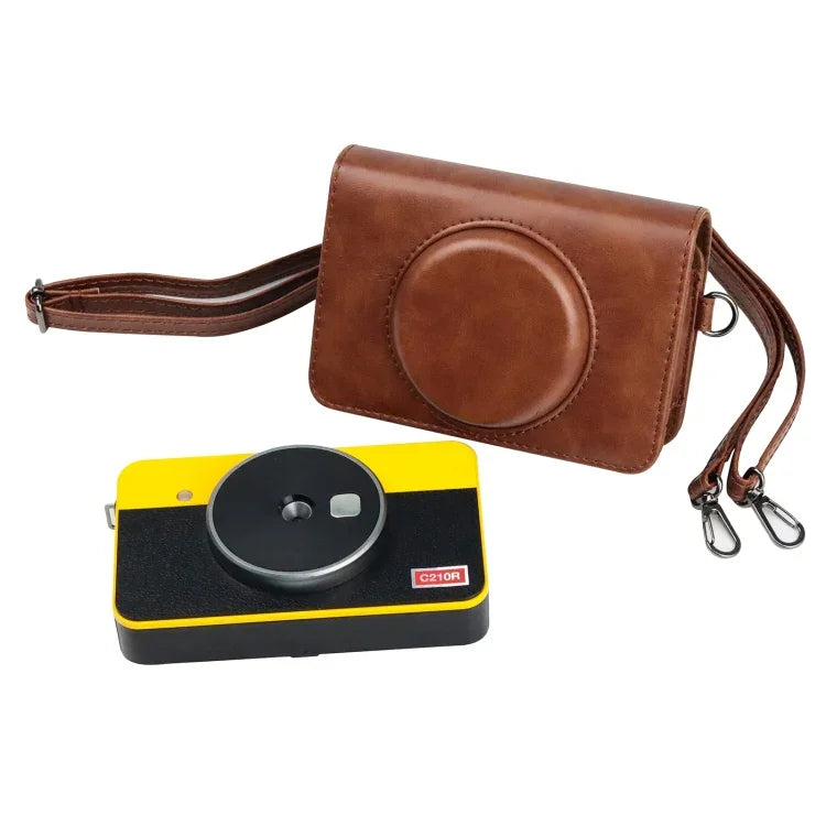 Étui en cuir PU avec bandoulière pour appareil photo Kodak Mini Shot2 Retro / C210R instax.